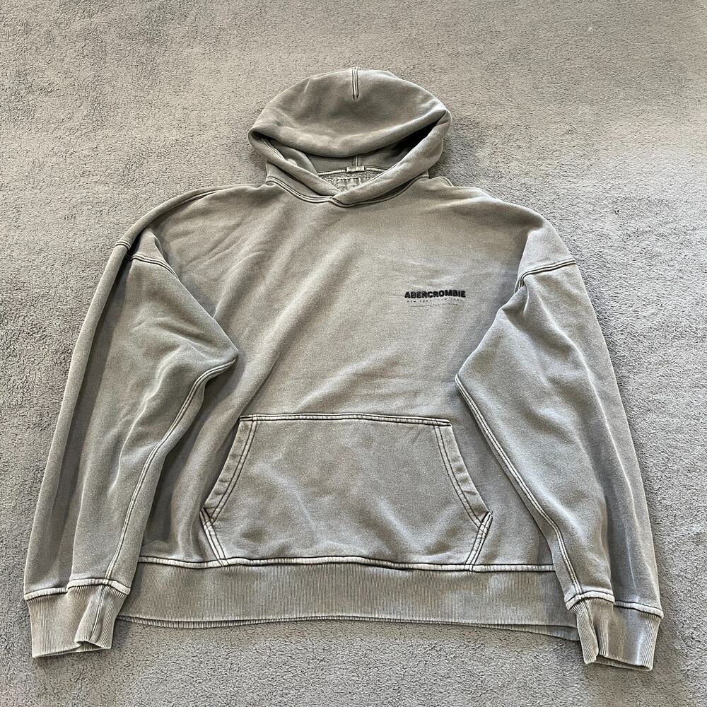 Vintage Abercrombie & Fitch Gray Sweatshirt Oversized Hoodie Men's Size 2XL